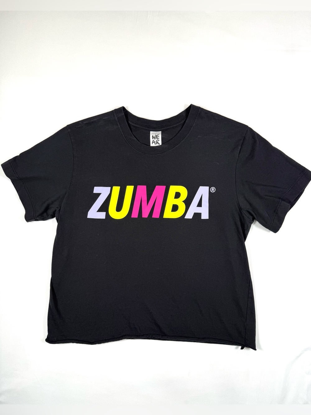 ZUMBA Womens Crop Graphic Tee XS-S Dance Fitness Athleisure Boxy Sporty Athletic